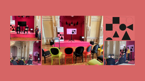 Collage aus Fotos vom KulMon-Praxistag im Deutschen Theater Berlin