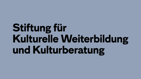 Logo der Stiftung auf blauem Hintergrund